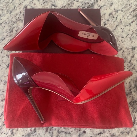 EUC Limited Edition Valentino Garavani Rouge Absolute Red Leather D\'Orsay Pumps main image 6